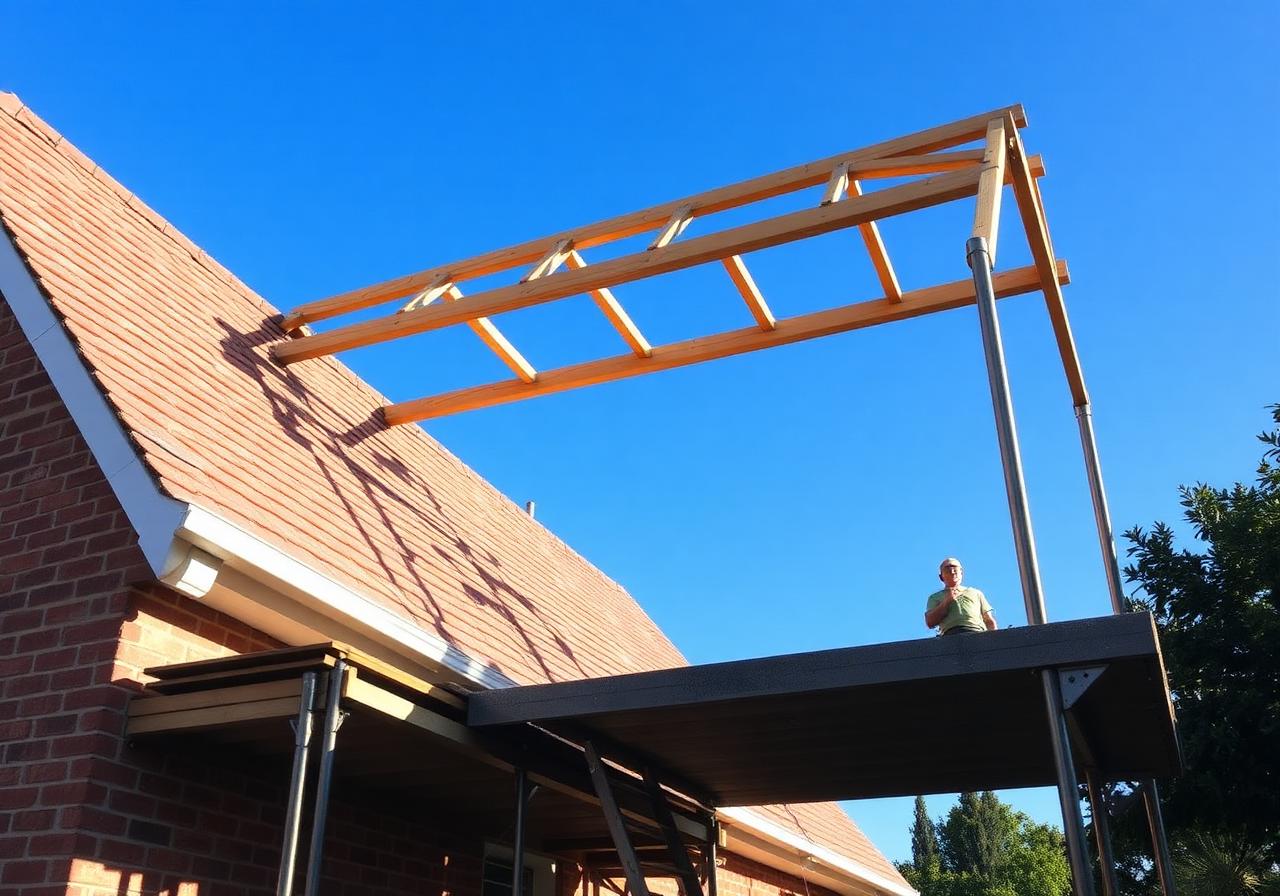 Roof truss replacement on residential renovation